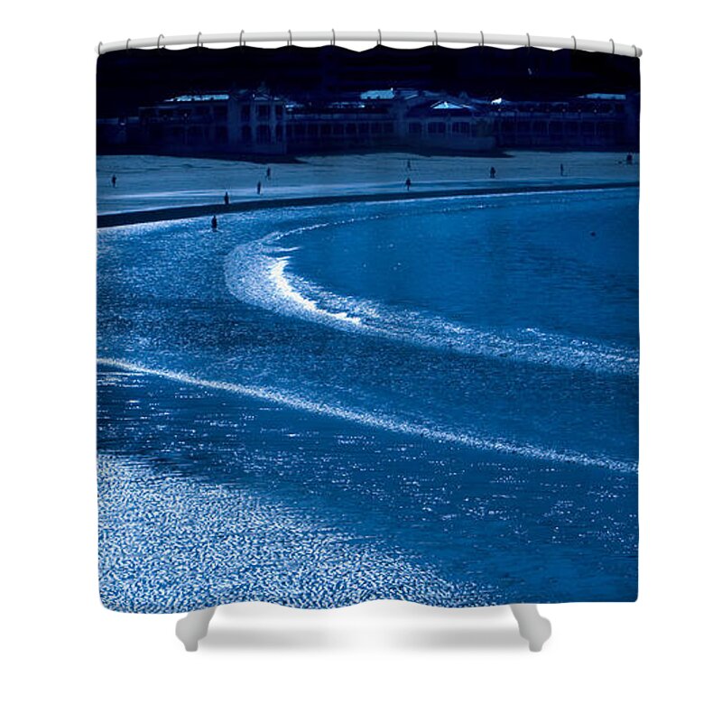 Low Tide Shower Curtain featuring the photograph Low Tide in Blue by Weston Westmoreland