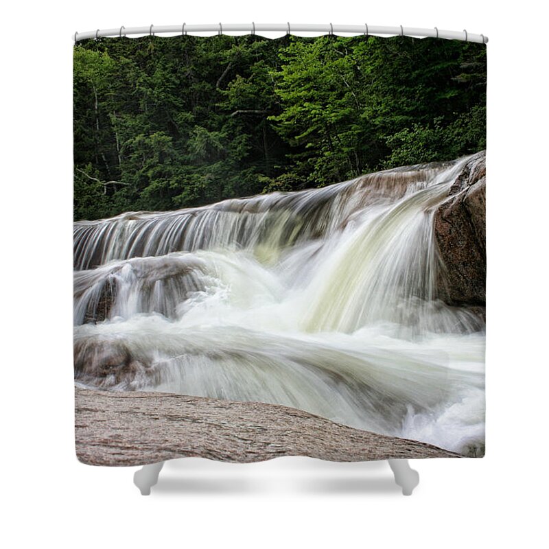 Kancamagus Highway Shower Curtain featuring the photograph Lower Falls on the Kancamagus by Heather Applegate