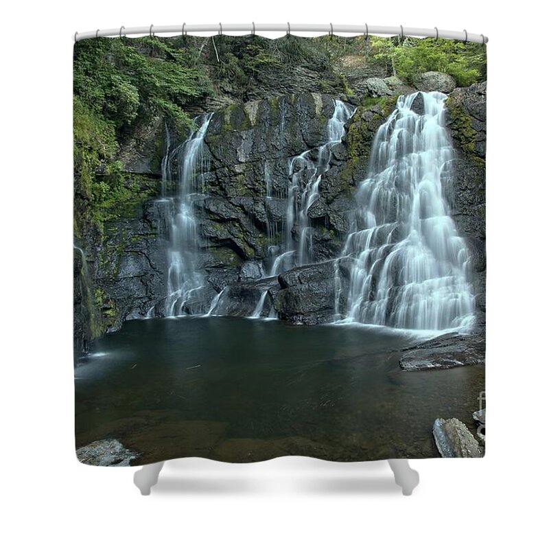 Raymondskill Falls Shower Curtain featuring the photograph Lower Raymondskill Falls by Adam Jewell