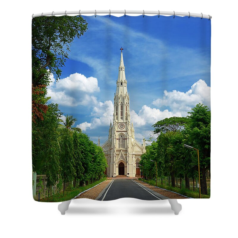 Outdoors Shower Curtain featuring the photograph Loyola Chapel by © Arvind Balaraman