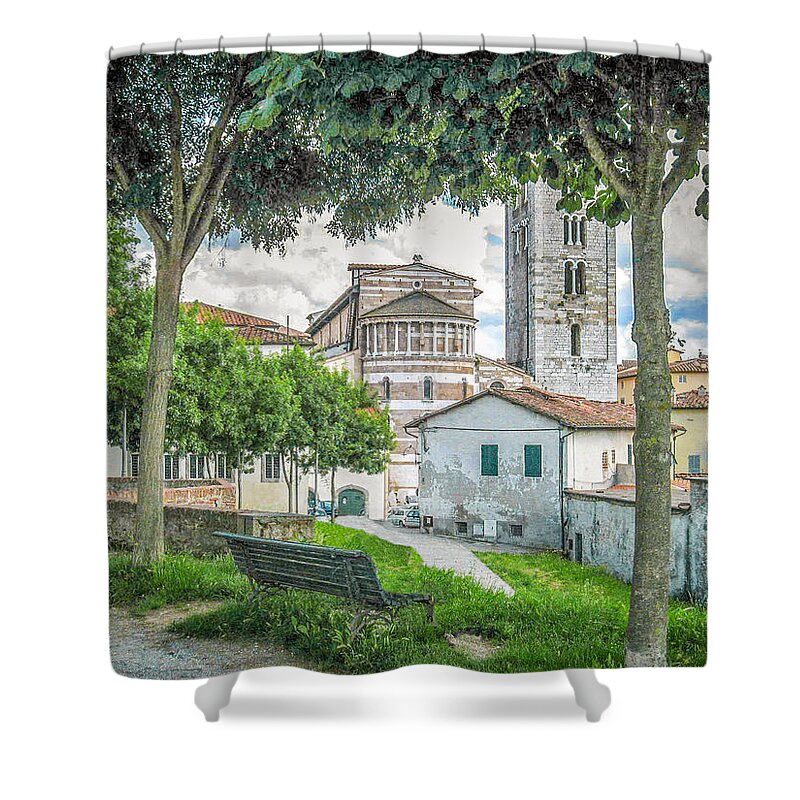 Vacation Shower Curtain featuring the photograph Lucca Italy 02 by Will Wagner