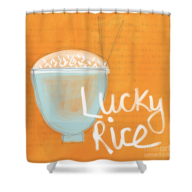 Rice Shower Curtain featuring the painting Lucky Rice by Linda Woods