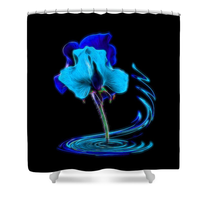 Turquoise Flowers Shower Curtain featuring the photograph Luminescence by Gill Billington