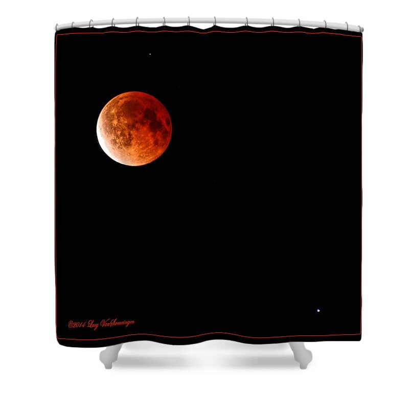 Moon Shower Curtain featuring the photograph Lunar Eclipse April 15 2014 by Lucy VanSwearingen