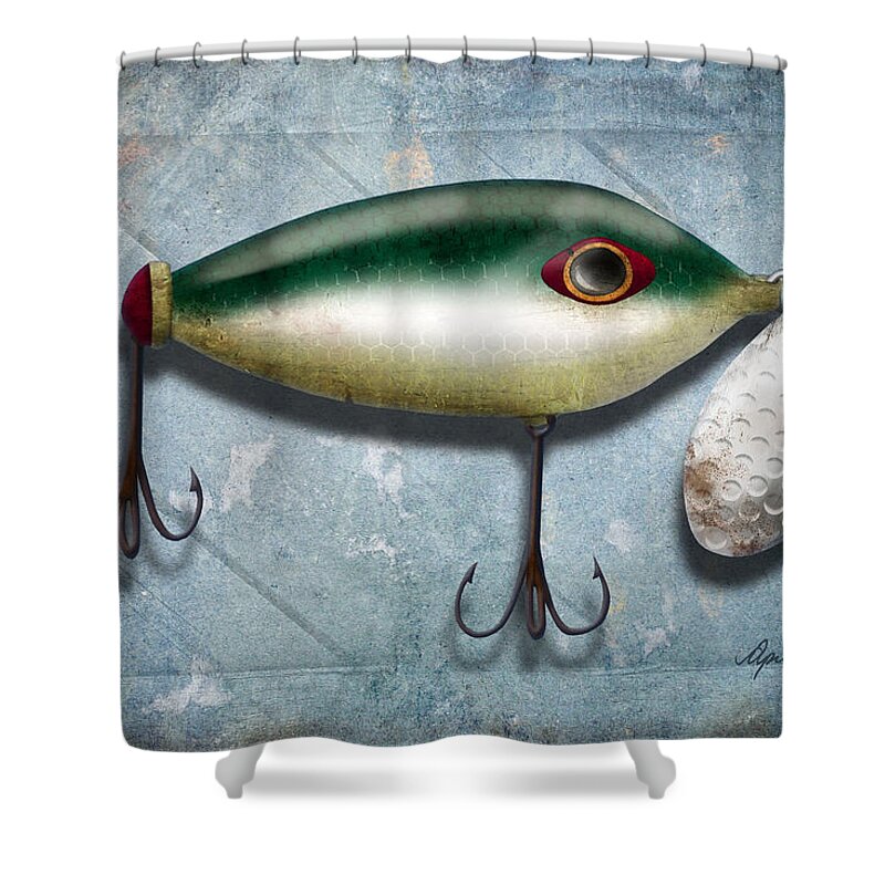 Fishing Shower Curtain featuring the digital art Lure I by April Moen