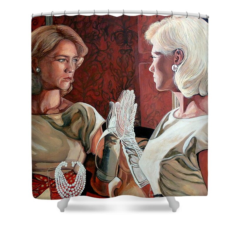 Betty Draper Shower Curtain featuring the painting Lush Life by Tom Roderick
