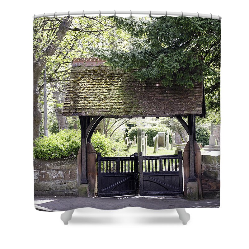 Gate Shower Curtain featuring the photograph LychGate by Spikey Mouse Photography