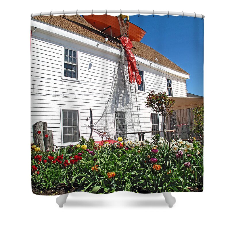 Fish Shower Curtain featuring the photograph Mac's Seafood by Barbara McDevitt