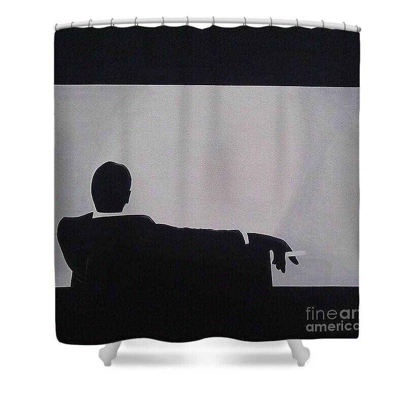 Artist Shower Curtain featuring the painting Mad Men in Silhouette by John Lyes
