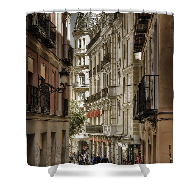 City Shower Curtain featuring the photograph Madrid Streets by Joan Carroll