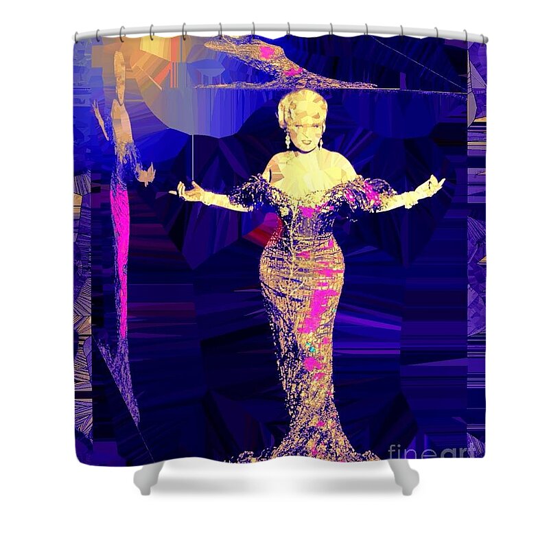 Mae West Shower Curtain featuring the painting Mae West. Ladies Embrace Your Curves by Saundra Myles