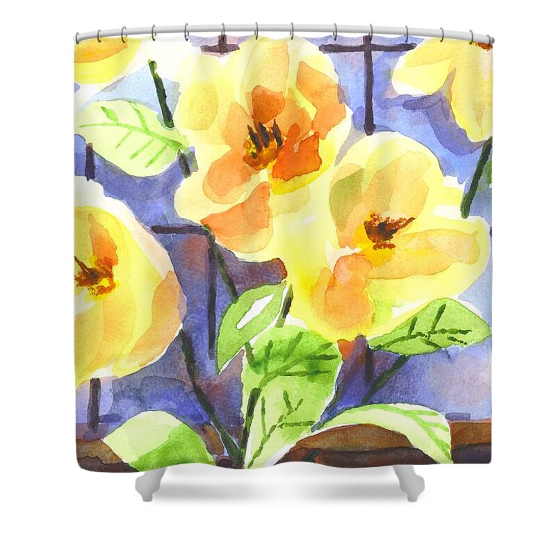 Magnolias Shower Curtain featuring the painting Magnolias by Kip DeVore