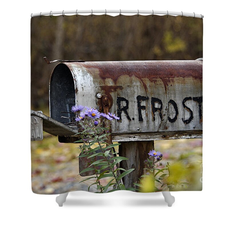 Mailbox Shower Curtain featuring the photograph Mail For R Frost - D005926 by Daniel Dempster