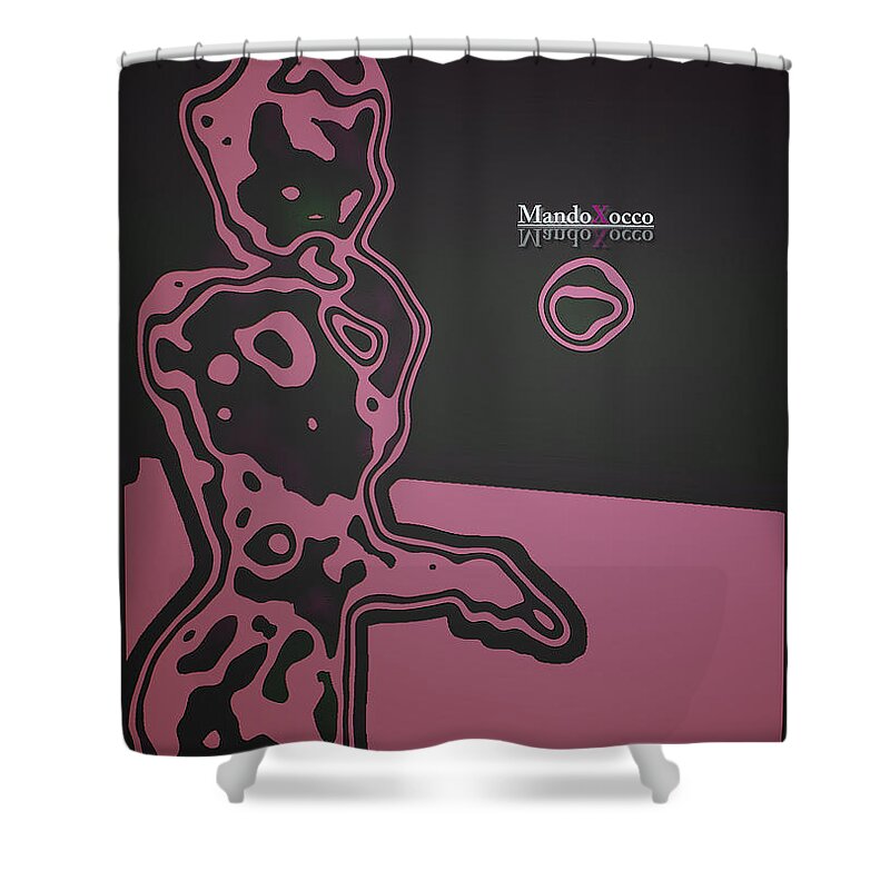 Design Shower Curtain featuring the mixed media Mailbox Color by Mando Xocco