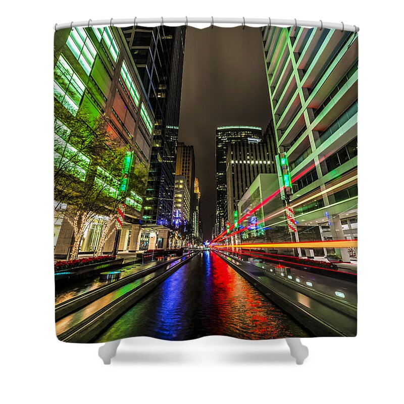 Christmas Shower Curtain featuring the photograph Main Street Square Christmas by David Morefield