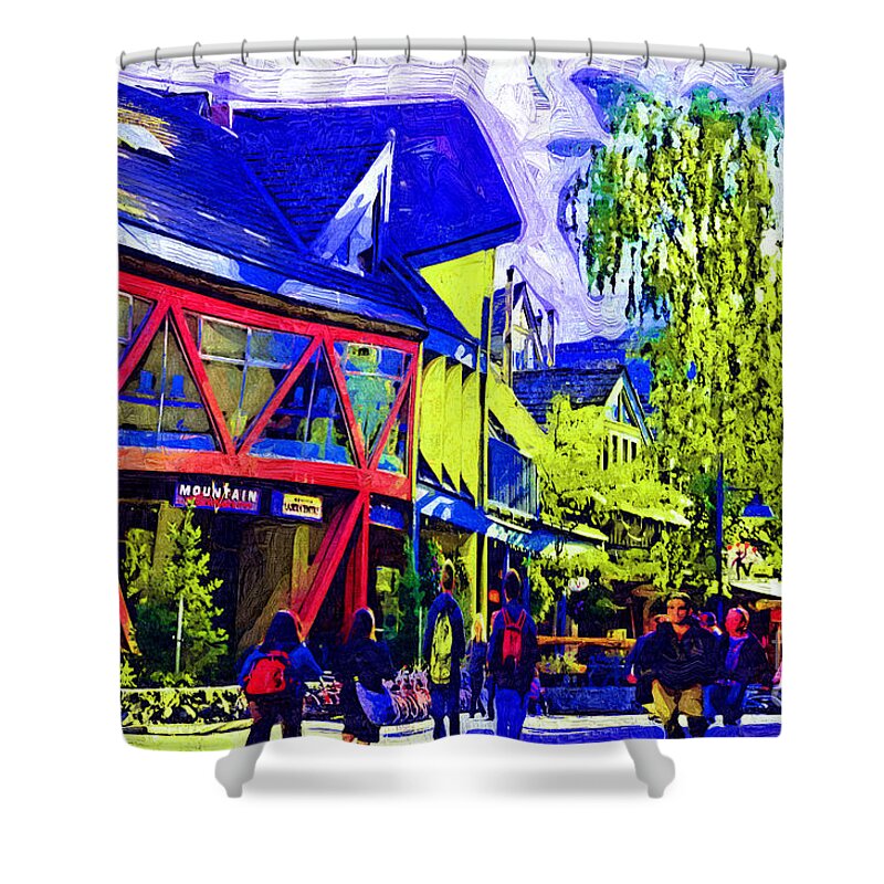 Whistler Shower Curtain featuring the digital art Shopping Whistler by Kirt Tisdale