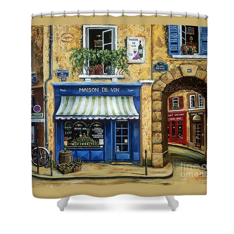 Wine Shower Curtain featuring the painting Maison De Vin by Marilyn Dunlap