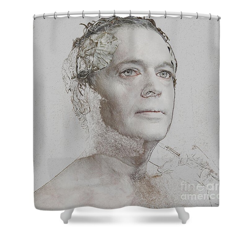 Sketch Shower Curtain featuring the photograph Making Art by Paul Wilford