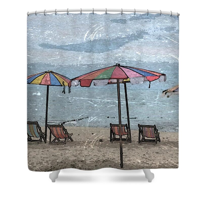 Beach Shower Curtain featuring the photograph Malazy Day at the Beach by Al Harden