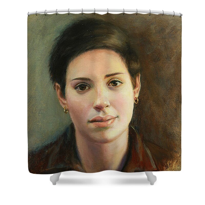 Figurative Shower Curtain featuring the painting Malena by Sarah Parks