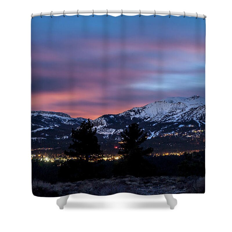 Sunset Shower Curtain featuring the photograph Mammoth at Night by Cat Connor