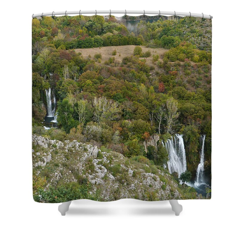 Manojlovacki Shower Curtain featuring the photograph Manojlovacki Waterfalls - Krka - Croatia by Phil Banks