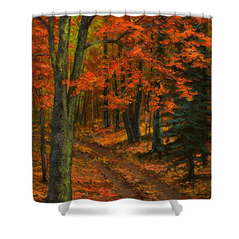 Maple Forest Shower Curtain featuring the painting Maple Forest by Frank Wilson