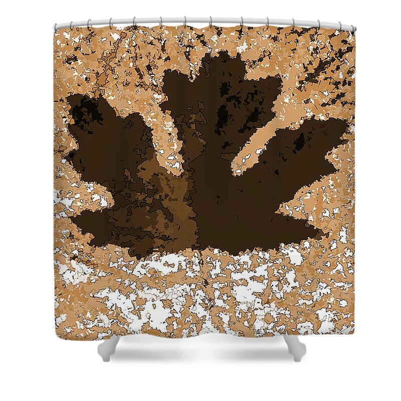 Maple Leaf Shower Curtain featuring the digital art Maple Leaf brown hues by Vintage Collectables