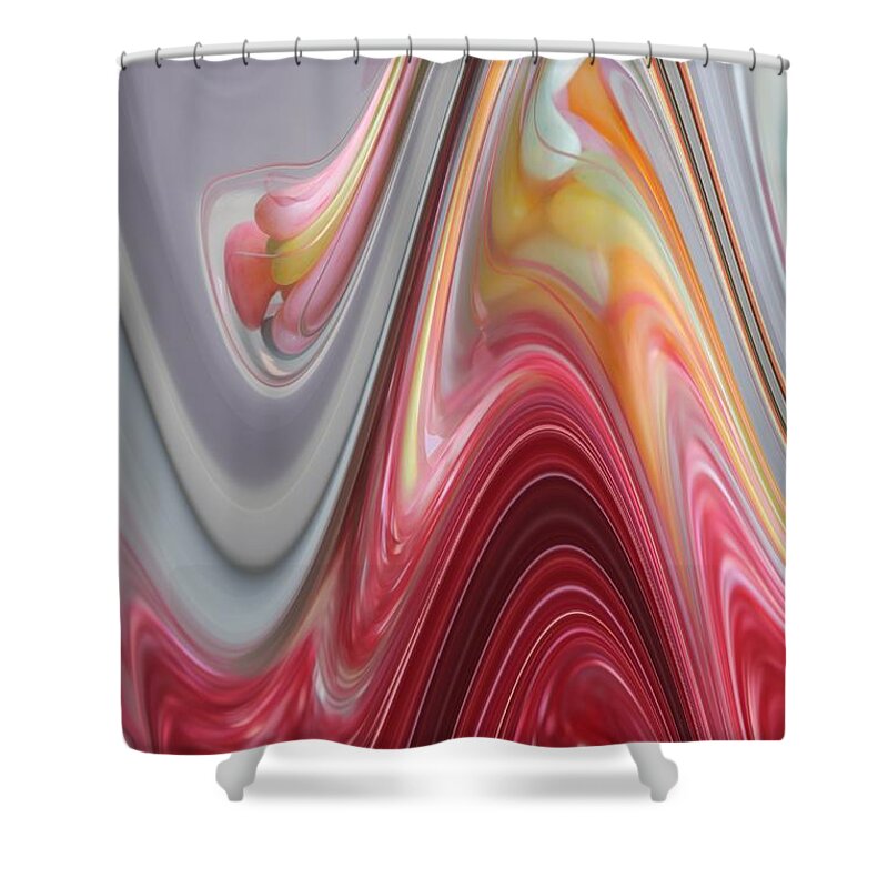 Abstract Shower Curtain featuring the digital art Marble by Alice Terrill