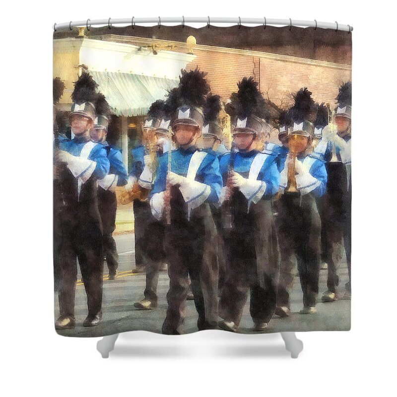 Trumpet Shower Curtain featuring the photograph Marching Band by Susan Savad