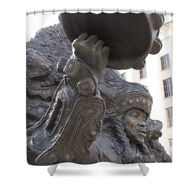 Statue Shower Curtain featuring the photograph Mardi Gras Indian by Beth Vincent