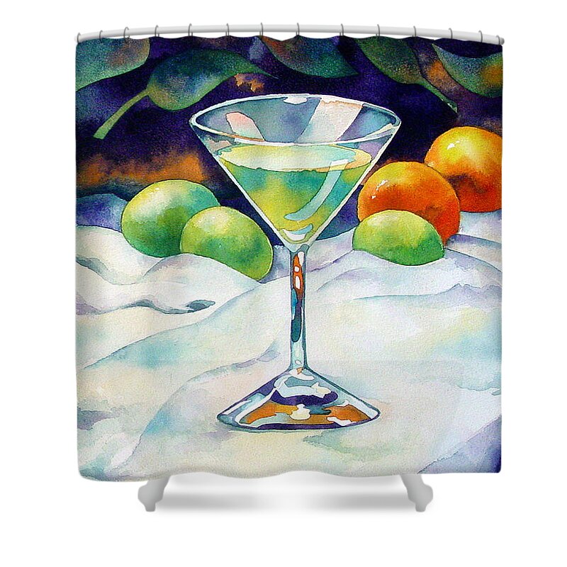 Watercolor Shower Curtain featuring the painting Margarita by Mick Williams