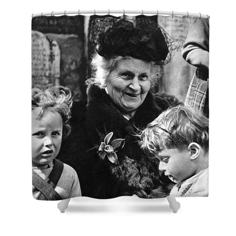 19th Century Shower Curtain featuring the photograph Maria Montessori by Granger