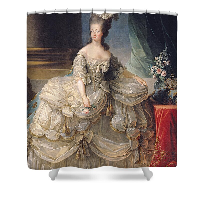 Queen Shower Curtain featuring the painting Marie Antoinette Queen of France by Elisabeth Louise Vigee-Lebrun