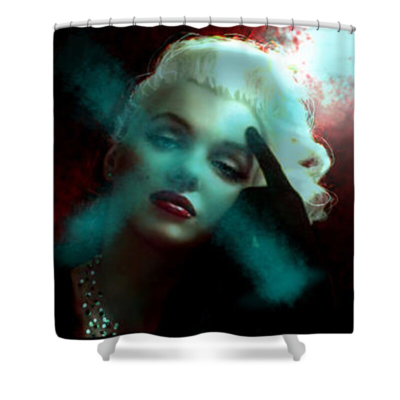 Marilyn Shower Curtain featuring the painting Marilyn 128 Tryp by Theo Danella