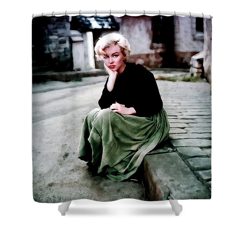 Actress Shower Curtain featuring the digital art Marilyn Monroe 2 by Gabriel T Toro