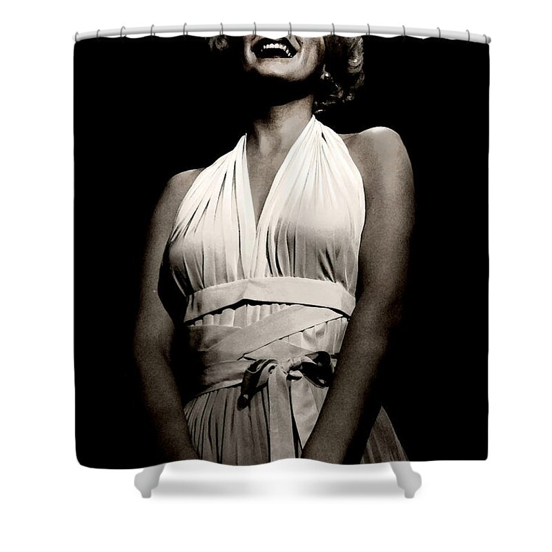Marilyn Monroe Shower Curtain featuring the digital art Marilyn Monroe by Gina Dsgn