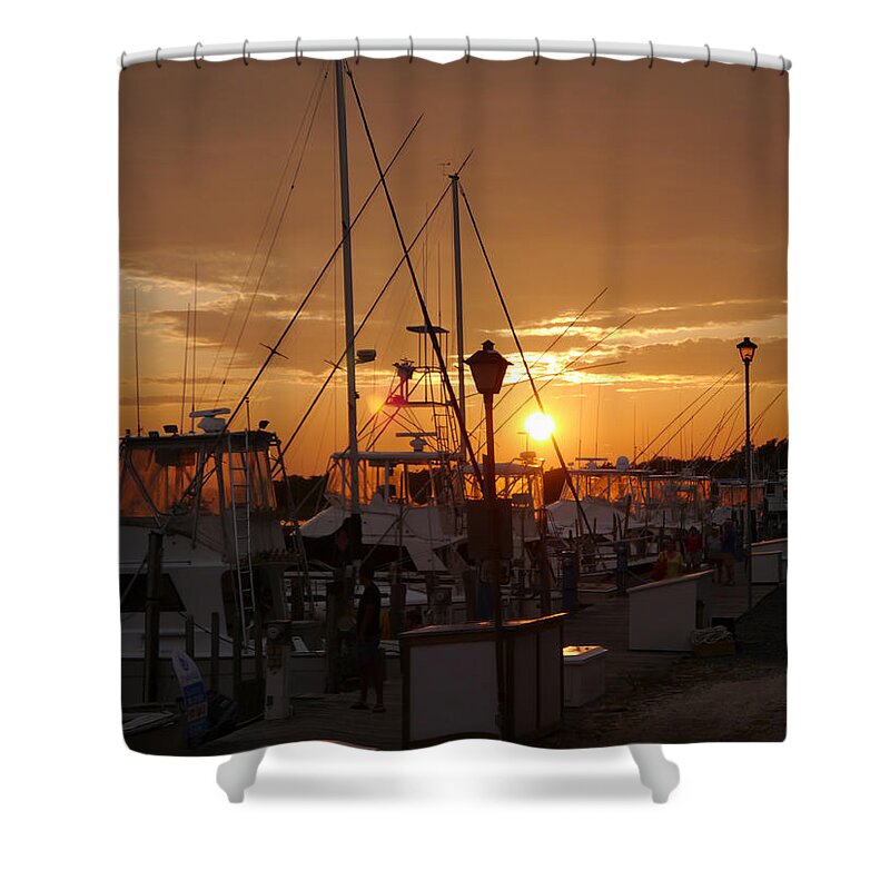 Sunset Shower Curtain featuring the photograph Marina Sunset by Richard Reeve