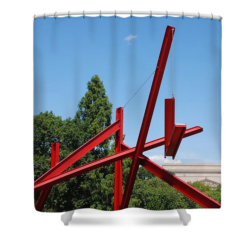 Mark Di Suvero Steel Beam Sculpture Shower Curtain featuring the photograph Mark di Suvero Steel Beam Sculpture by Kenny Glover