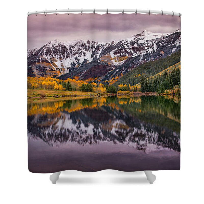 Aspen Shower Curtain featuring the photograph Maroon Lake by Darren White