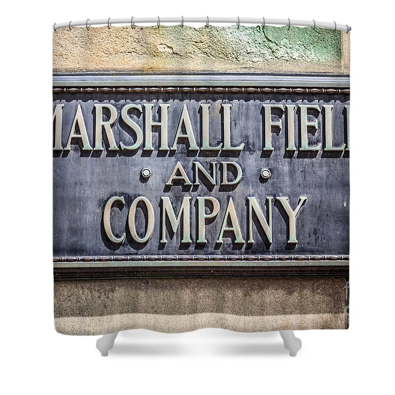 America Shower Curtain featuring the photograph Marshall Field and Company Sign in Chicago by Paul Velgos