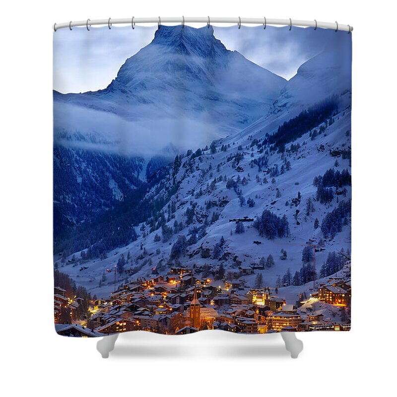 Snowy Evening Photos Shower Curtains