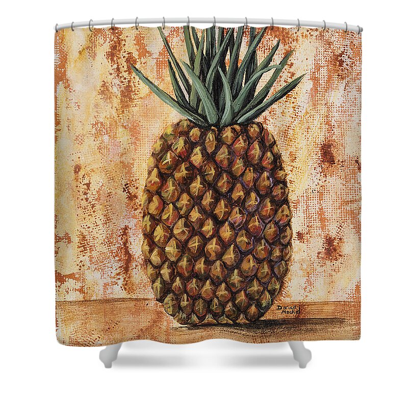 Kitchen Decor Shower Curtain featuring the painting Maui Pineapple by Darice Machel McGuire