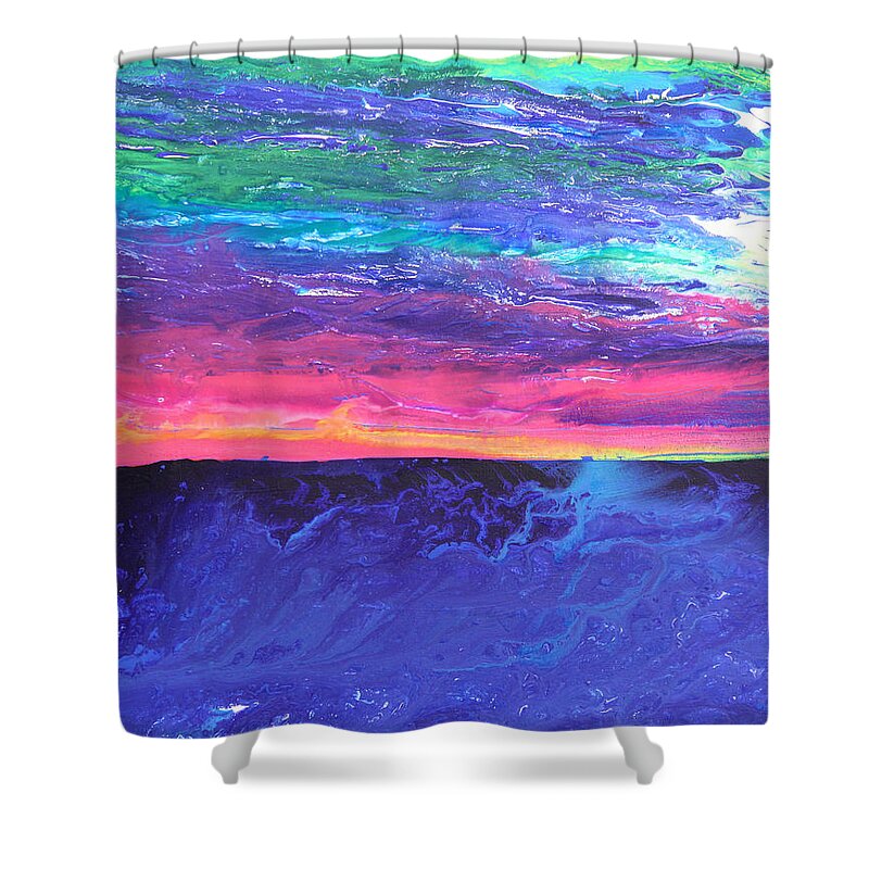 Fusionart Shower Curtain featuring the painting Maui Sunset by Ralph White
