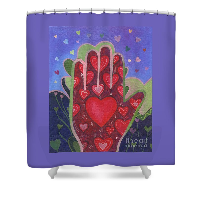 Love Shower Curtain featuring the painting May We Choose Love by Helena Tiainen
