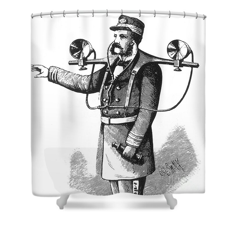 Science Shower Curtain featuring the photograph Mayers Topophone 1880 by Science Source