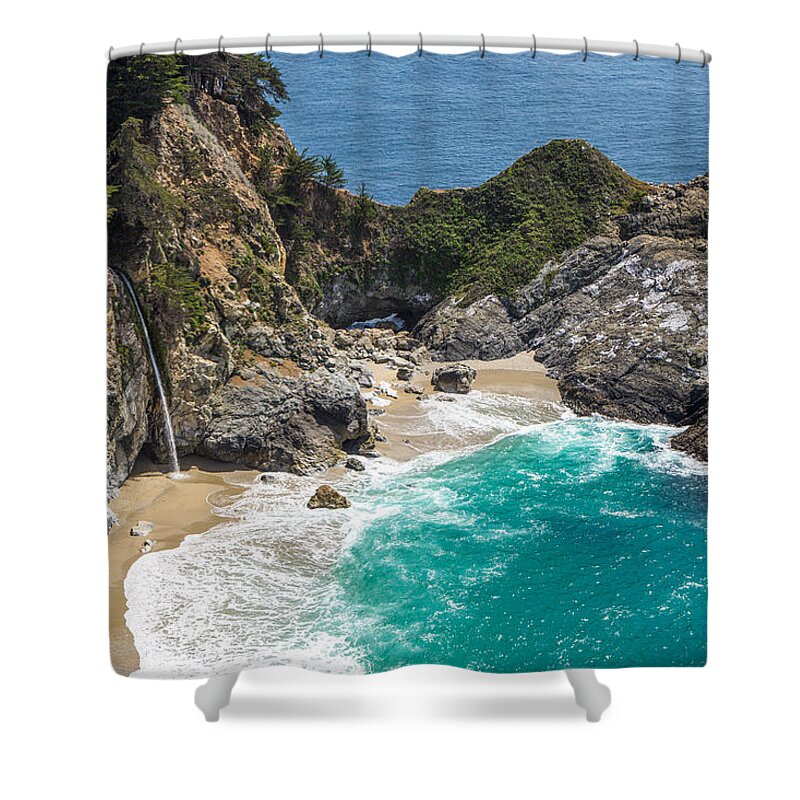 Mcway Falls Shower Curtain featuring the photograph McWay Falls Big Sur by Priya Ghose