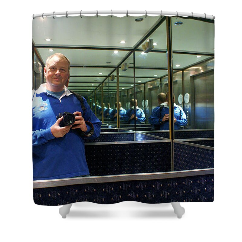 Lift Shower Curtain featuring the photograph Me and me and me by Ron Harpham