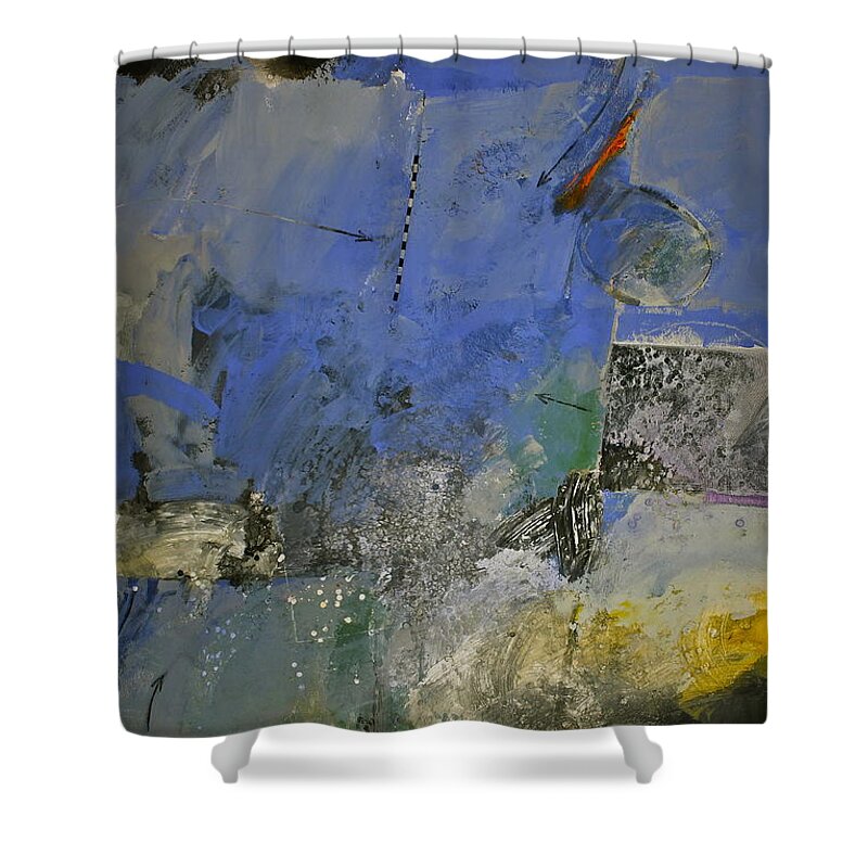 Abstract Painting Shower Curtain featuring the painting Meatier Illogical Cold Front by Cliff Spohn