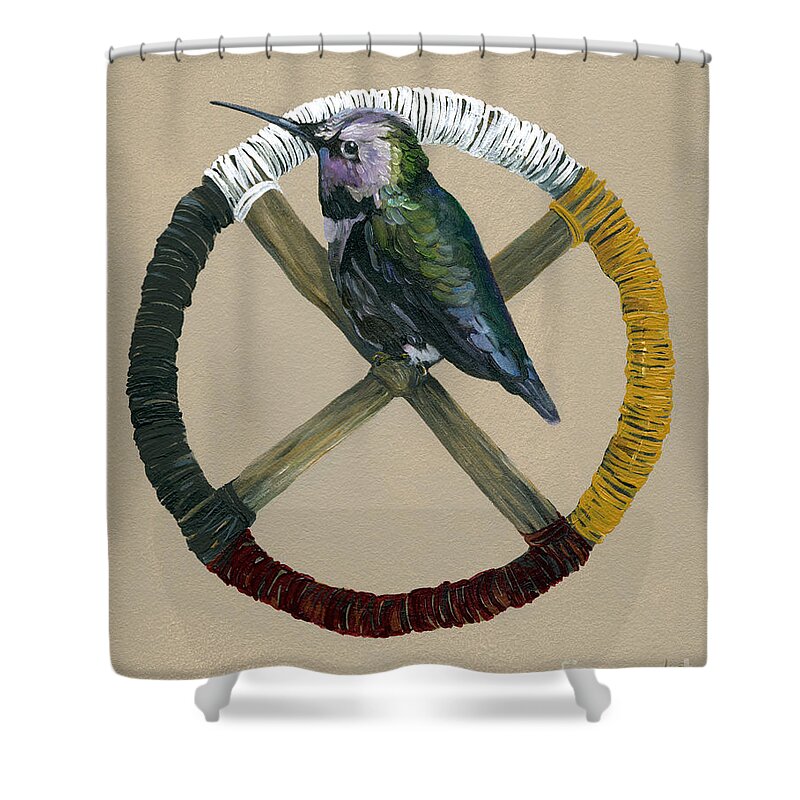 Medicine Wheel Shower Curtain featuring the painting Medicine Wheel by J W Baker